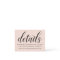 Details Blush Pink Calligraphy Wedding