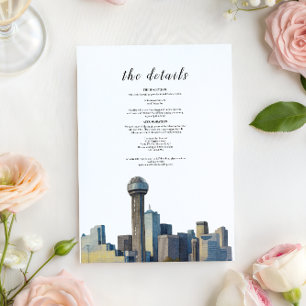 Details Card- Dallas Texas Invitation