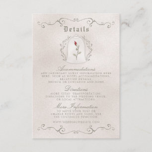 DETAILS CARD   Elegant Red Rose of Beauty Wedding