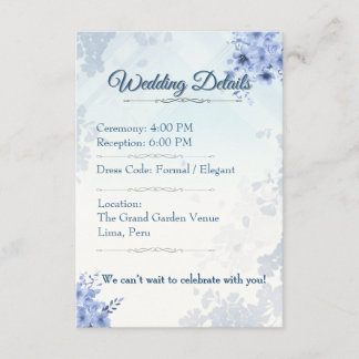 Details Card Elegant Wedding Card editable