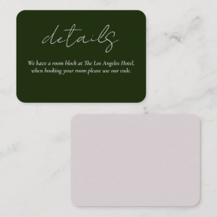 details card for love story wedding