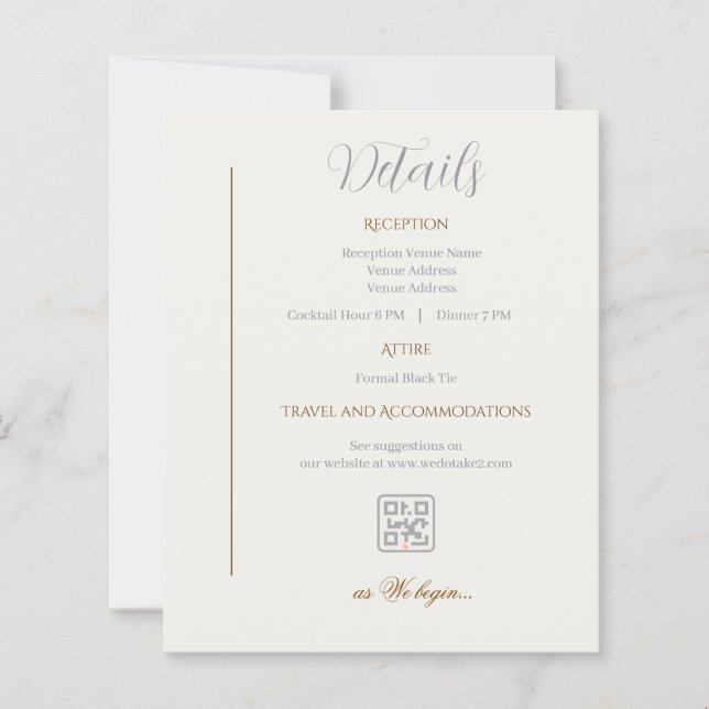 Details Card Minimalist wedding (Front)