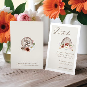 Details Floral Farm Barn Western Country Wedding Enclosure Card