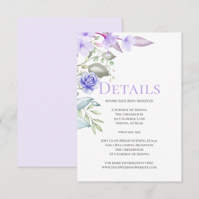 DETAILS | Lavender Floral Spring Bouquet Invitation (Front/Back)