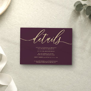 Details Midnight Fig Simple RSVP Card