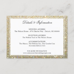 Details & More Information - Gold Glit Fab Enclosure Card