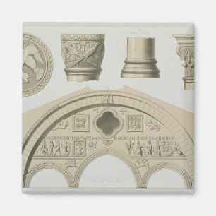 Details of a sculptured arch and columns from St. Magnet