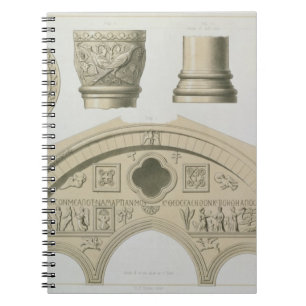 Details of a sculptured arch and columns from St. Notebook