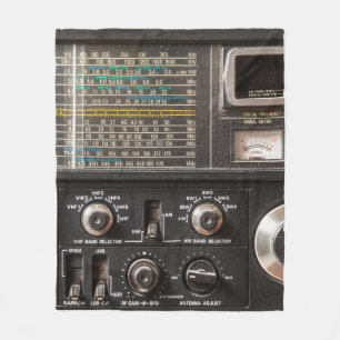 Details of an old am radio receiver fleece blanket