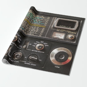 Details of an old am radio receiver wrapping paper