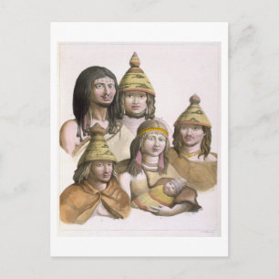 Details of headdresses in North West America (colo Postcard