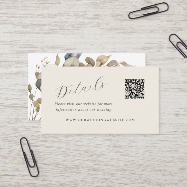 Details QR Code soft cottons spring website Business Card (Front/Back In Situ)