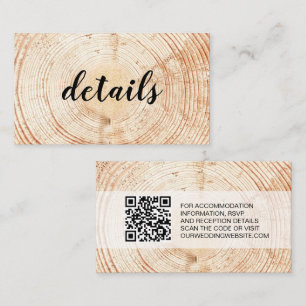 Details QR code Template Rustic Wedding Wood Grain