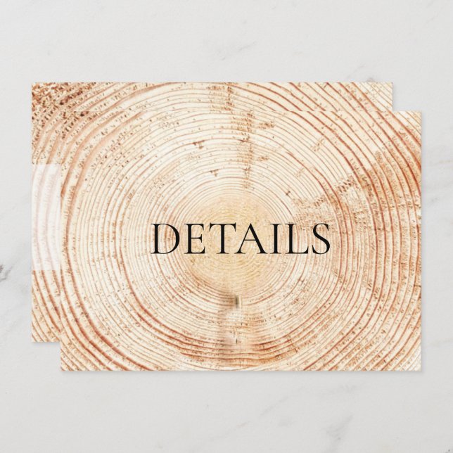 Details QR code Template Rustic Wood Wedding (Front/Back)