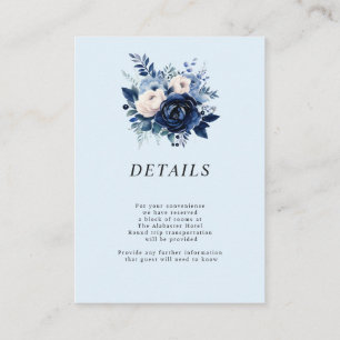 Details/Scan to Share Flowers of Blue Wedding Enclosure Card