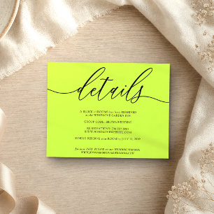 Details Signature Simple Cyber Lime Jet Black  RSVP Card