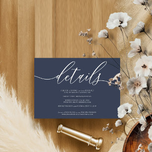 Details Simple Navy RSVP Card