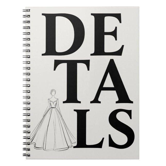 "DETAILS" Typography | Modern & Confident Wedding Notebook (Front)
