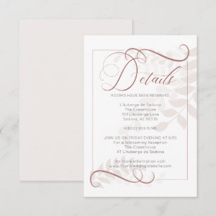 DETAILS Whimsical Pale Mocha Leaves Spice Accent Invitation