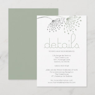DETAILS Whimsical Sage Green Doodle Flowers Invitation