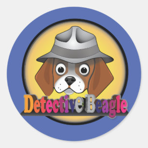 Detective Beagle JR Classic Round Sticker