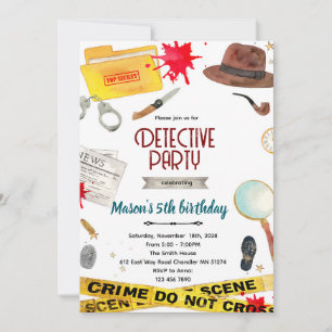 Detective birthday Party Invitation 