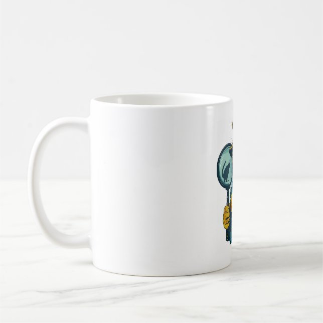 Detective Cat Mystery Coffee Mug (Left)