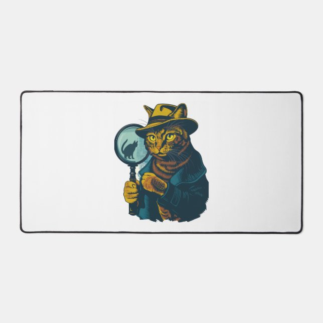 Detective Cat Mystery Desk Mat (Front)