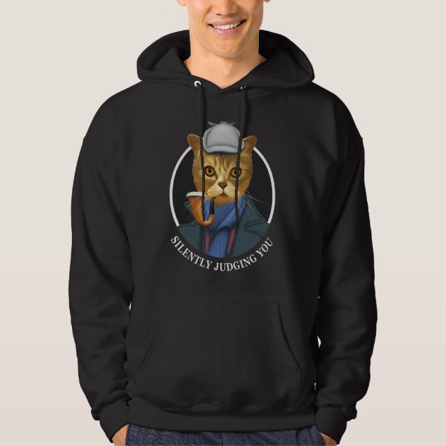 Detective Cat - Silently Judging You Hoodie (Front)