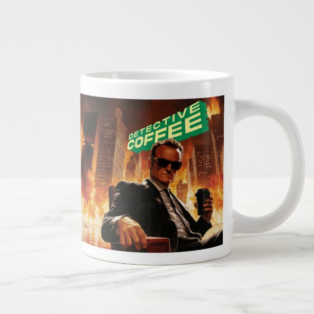 Detective Coffee Giant Coffee Mug (Right)