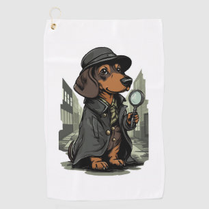 Detective Dachshund � Mystery Solving Dog Golf Towel