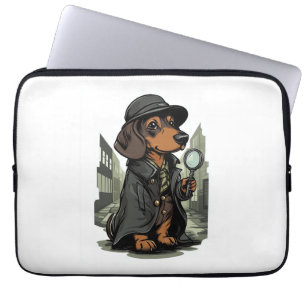 Detective Dachshund � Mystery Solving Dog Laptop Sleeve
