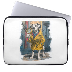 Detective Dalmatian � Crime Solver Dog Laptop Sleeve