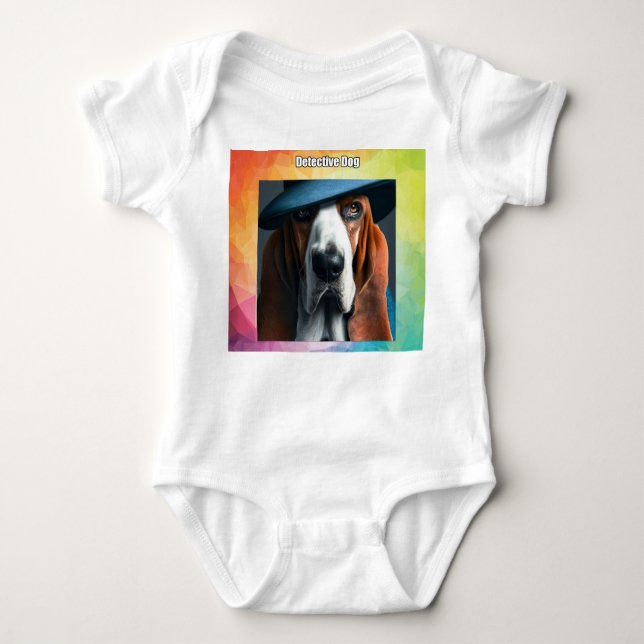 Detective Dog Baby Bodysuit (Front)