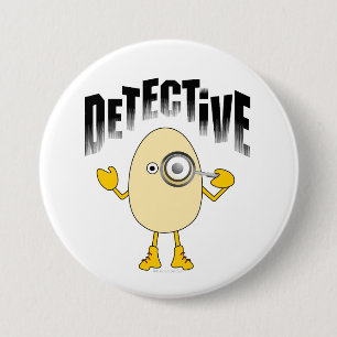 Detective Egghead Text 7.5 Cm Round Badge