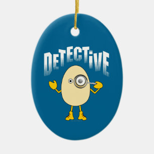 Detective Egghead Text Ceramic Ornament