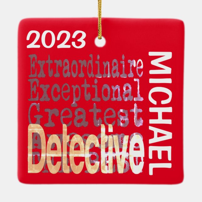 Detective Extraordinaire CUSTOM Ceramic Ornament (Back)