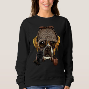Detective German Boxer Spy Investigator Pet Boxer  Sweatshirt