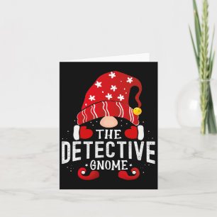 Detective Gnome Matching Christmas Pjs For Family Card