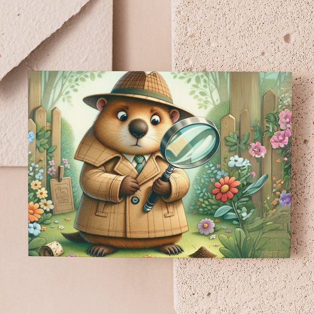 Detective Groundhog Postcard (Creator Uploaded)
