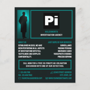 Detective Logo, Private Detective Investigator Flyer