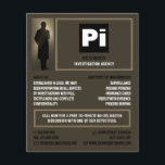 Detective Logo, Private Detective Investigator Flyer<br><div class="desc">Detective Logo,  Private Detective Investigator Flyer by The Business Card Store.</div>