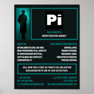 Detective Logo, Private Detective Investigator Poster