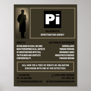 Detective Logo, Private Detective Investigator Poster