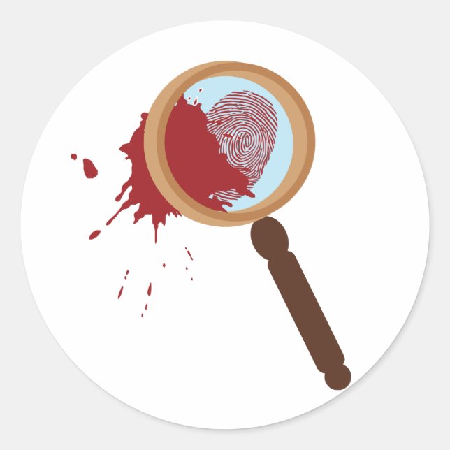 Detective Magnifying Glass Classic Round Sticker (Front)