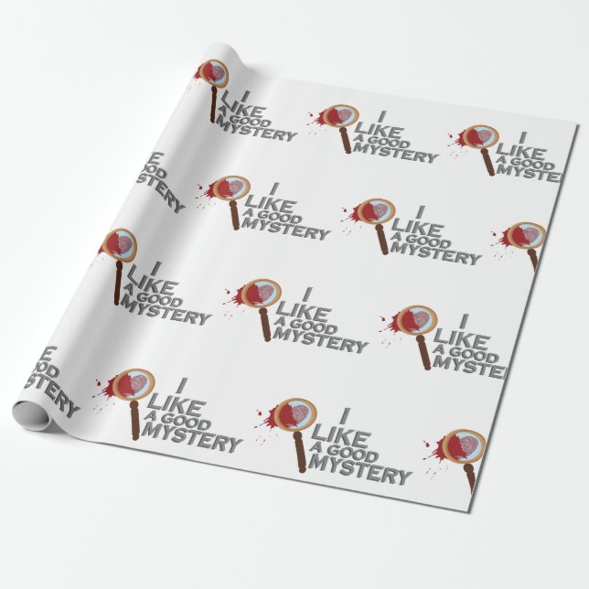 Detective Magnifying Glass Wrapping Paper (Unrolled)