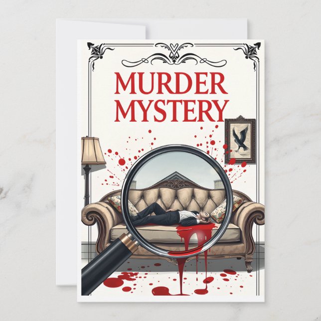 Detective Murder Mystery Invitation DIY (Front)