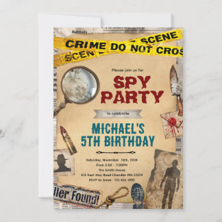Detective Mystery Birthday Invitation