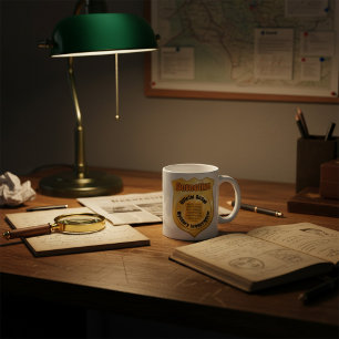 Detective Official Badge Mystery Investigator Coffee Mug