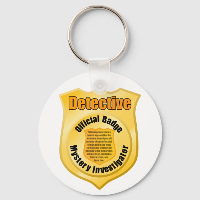 Detective Official Badge Mystery Investigator Key Ring (Front)